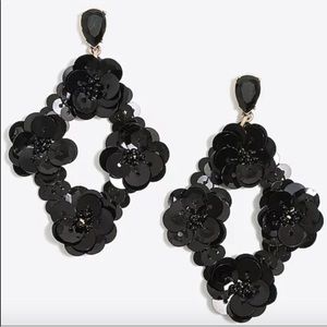 NWOT J. Crew Black Sequin Earrings